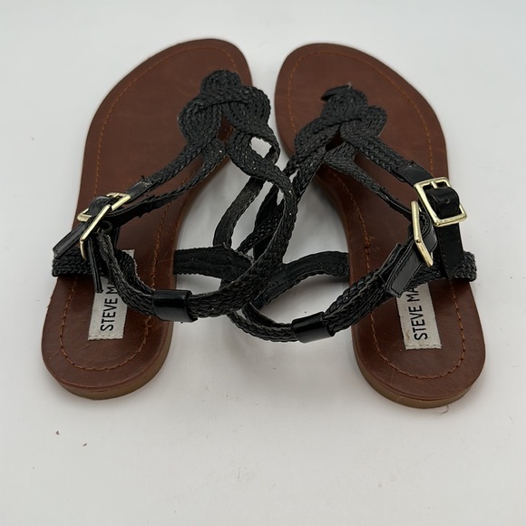 Steve Madden  Womens' Braided Roman Gladiator Flat Sandal Thong Sandals - Picture 3 of 13